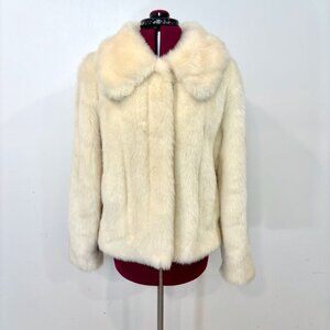 NUAGE Faux fur Beagie Egg Shel Coat Collared jacket